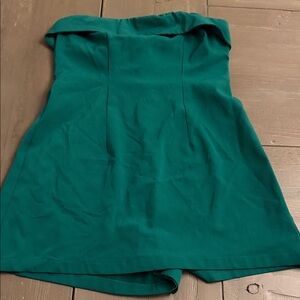 Hello Molly Teal Strapless Romper